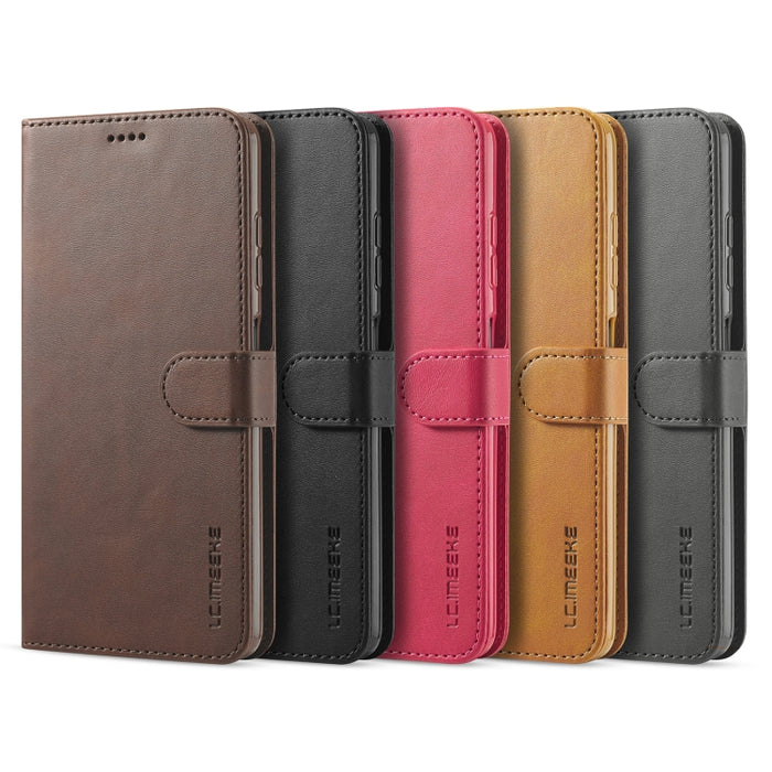 LC.IMEEKE Estuche de cuero con tapa horizontal con textura de becerro con soporte y ranuras para tarjetas y billetera, For Xiaomi Poco X3 NFC