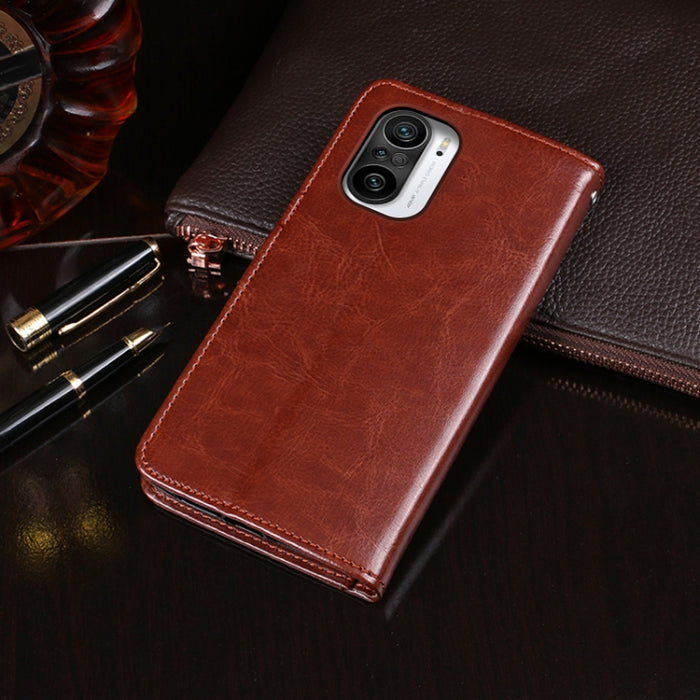 idewei Crazy Horse Texture Horizontal Flip Funda de cuero con soporte y ranuras para tarjetas y billetera, For Xiaomi Poco F3, For ZTE Blade X1 5G