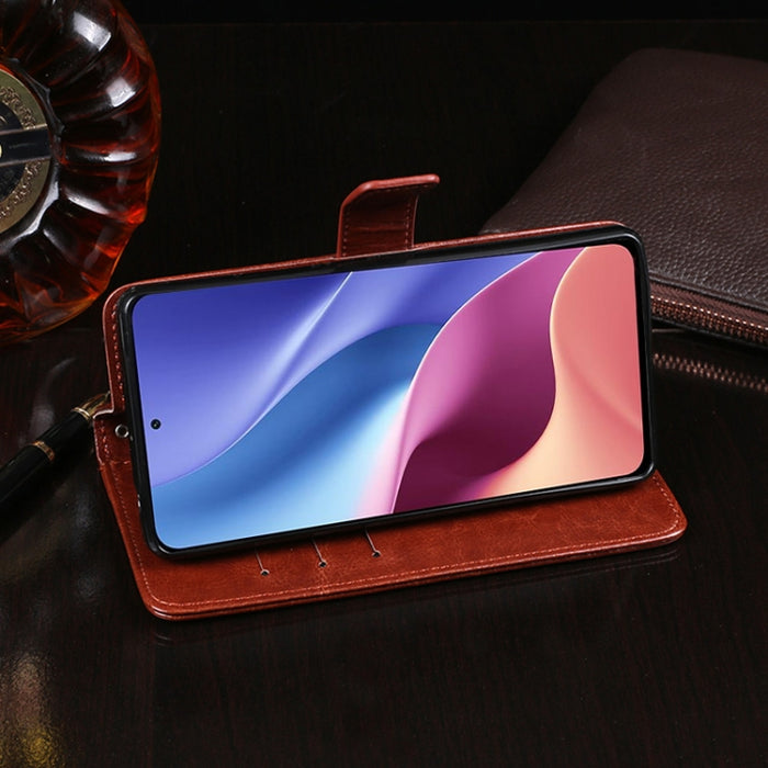 idewei Crazy Horse Texture Horizontal Flip Funda de cuero con soporte y ranuras para tarjetas y billetera, For Xiaomi Poco F3, For ZTE Blade X1 5G