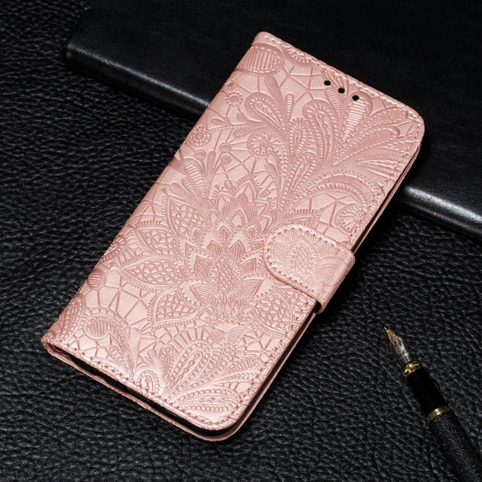 Funda de cuero con tapa horizontal con patrón de estampado de flores de encaje con soporte y ranuras para tarjetas y billetera y marco de fotos, For Xiaomi Redmi Note 9T 5G, For Xiaomi Redmi Note 10 Pro, For Xiaomi Redmi Note 10 4G                     ...