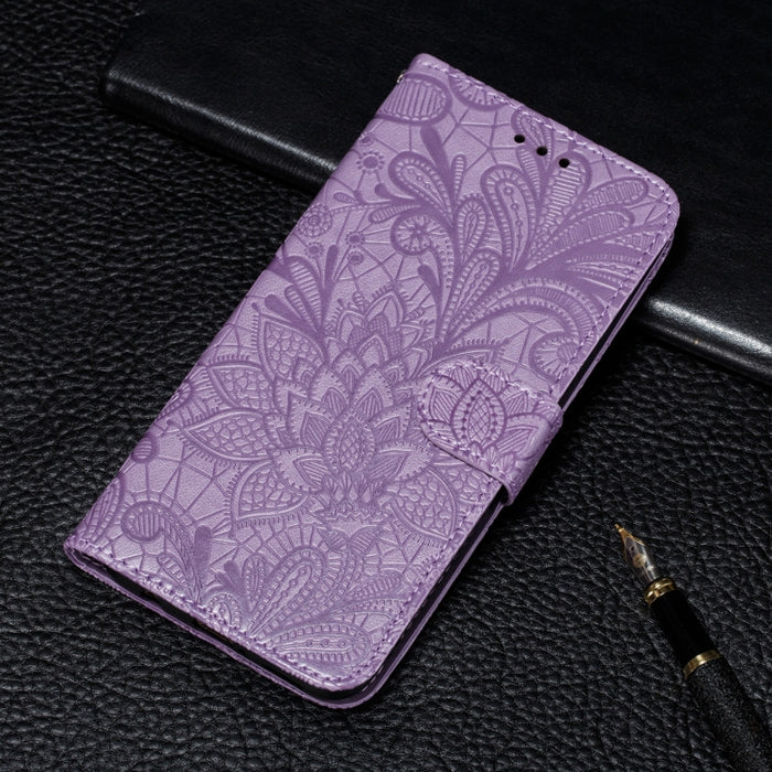 Funda de cuero con tapa horizontal con patrón de estampado de flores de encaje con soporte y ranuras para tarjetas y billetera y marco de fotos, For Xiaomi Redmi Note 9T 5G, For Xiaomi Redmi Note 10 Pro, For Xiaomi Redmi Note 10 4G                     ...