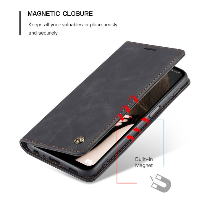 CaseMe 013 Estuche de cuero con tapa horizontal multifuncional con soporte, ranura para tarjeta y billetera, For Samsung Galaxy A12, For Xiaomi CC9 Pro