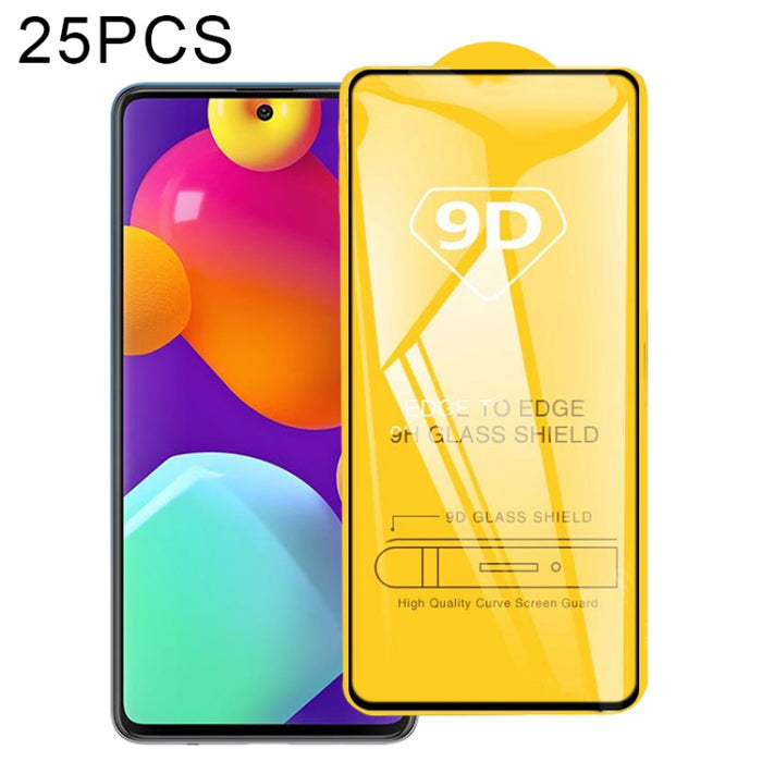 25 PCS 9D Película de vidrio templado de pantalla completa con pegamento completo, For Samsung Galaxy M62 (25 PCS), For Samsung Galaxy F62 (25 PCS), For Xiaomi Redmi Note 10 / Note 11 5G International Version / Note 10 Overseas Version 6.43 (25 PCS)