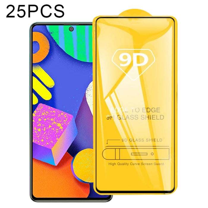 25 PCS 9D Película de vidrio templado de pantalla completa con pegamento completo, For Samsung Galaxy M62 (25 PCS), For Samsung Galaxy F62 (25 PCS), For Xiaomi Redmi Note 10 / Note 11 5G International Version / Note 10 Overseas Version 6.43 (25 PCS)