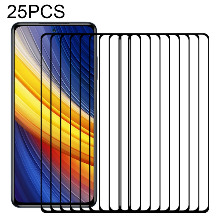 Película de vidrio templado de pantalla completa con pegamento completo de 25 piezas, For Samsung Galaxy M62 (25 PCS), For Samsung Galaxy F62 (25 PCS), For Xiaomi Poco X3 Pro (25 PCS), For Xiaomi Poco F3 (25 PCS), For Xiaomi Redmi Note 9T (25 PCS)     ...