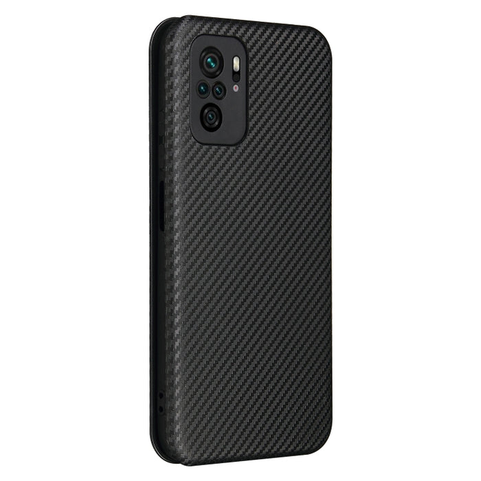 Textura de fibra de carbono Flip horizontal magnético TPU + PC + Funda de cuero PU con ranura para tarjeta, For Xiaomi Redmi Note 10, For Xiaomi Redmi Note 10S, For Xiaomi Redmi Note 10 Pro, For Xiaomi Redmi Note 10 Pro Max, For alcatel 1S (2021)      ...