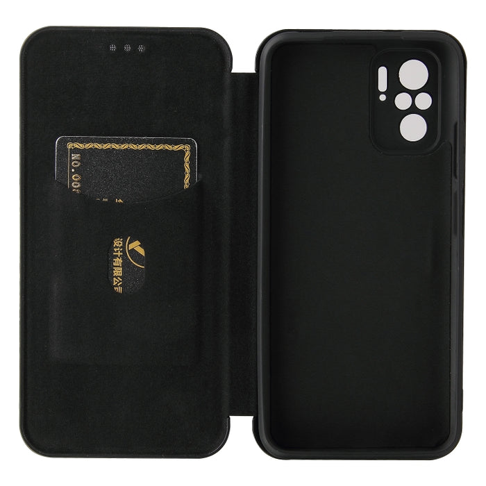 Textura de fibra de carbono Flip horizontal magnético TPU + PC + Funda de cuero PU con ranura para tarjeta, For Xiaomi Redmi Note 10, For Xiaomi Redmi Note 10S, For Xiaomi Redmi Note 10 Pro, For Xiaomi Redmi Note 10 Pro Max, For alcatel 1S (2021)      ...