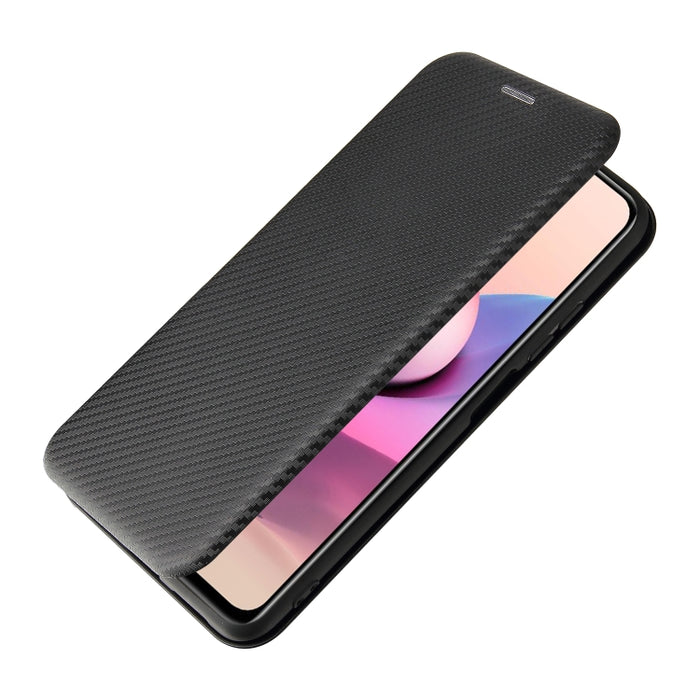 Textura de fibra de carbono Flip horizontal magnético TPU + PC + Funda de cuero PU con ranura para tarjeta, For Xiaomi Redmi Note 10, For Xiaomi Redmi Note 10S, For Xiaomi Redmi Note 10 Pro, For Xiaomi Redmi Note 10 Pro Max, For alcatel 1S (2021)      ...
