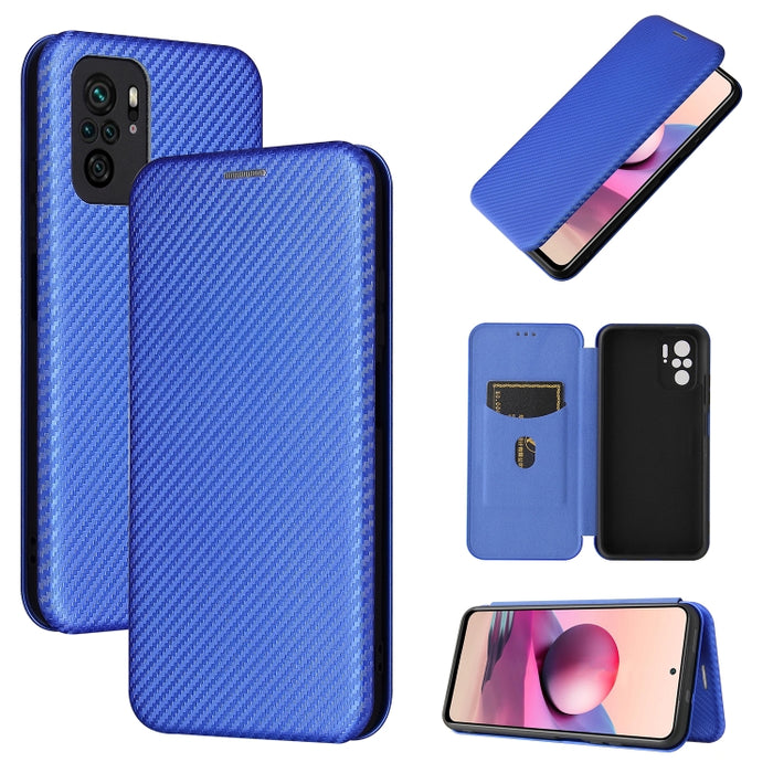 Textura de fibra de carbono Flip horizontal magnético TPU + PC + Funda de cuero PU con ranura para tarjeta, For Xiaomi Redmi Note 10, For Xiaomi Redmi Note 10S, For Xiaomi Redmi Note 10 Pro, For Xiaomi Redmi Note 10 Pro Max, For alcatel 1S (2021)      ...