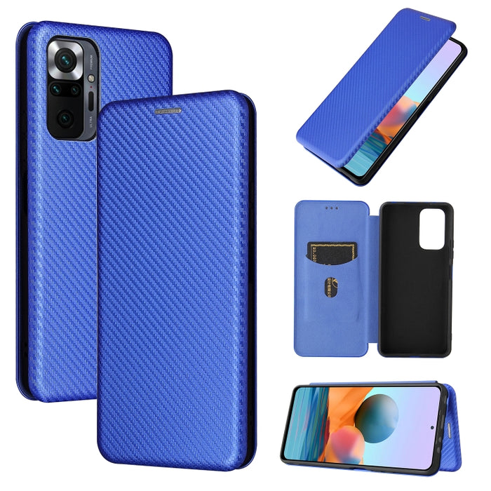 Textura de fibra de carbono Flip horizontal magnético TPU + PC + Funda de cuero PU con ranura para tarjeta, For Xiaomi Redmi Note 10, For Xiaomi Redmi Note 10S, For Xiaomi Redmi Note 10 Pro, For Xiaomi Redmi Note 10 Pro Max, For alcatel 1S (2021)      ...