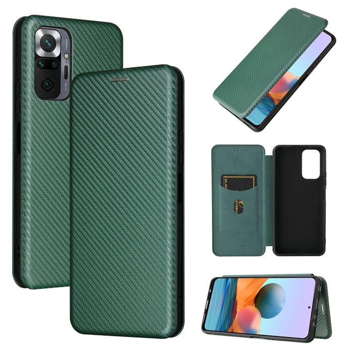 Textura de fibra de carbono Flip horizontal magnético TPU + PC + Funda de cuero PU con ranura para tarjeta, For Xiaomi Redmi Note 10, For Xiaomi Redmi Note 10S, For Xiaomi Redmi Note 10 Pro, For Xiaomi Redmi Note 10 Pro Max, For alcatel 1S (2021)      ...