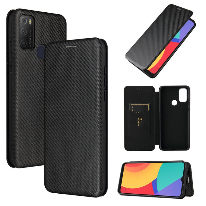 Textura de fibra de carbono Flip horizontal magnético TPU + PC + Funda de cuero PU con ranura para tarjeta, For Xiaomi Redmi Note 10, For Xiaomi Redmi Note 10S, For Xiaomi Redmi Note 10 Pro, For Xiaomi Redmi Note 10 Pro Max, For alcatel 1S (2021)      ...