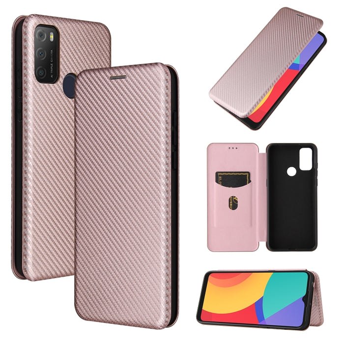 Textura de fibra de carbono Flip horizontal magnético TPU + PC + Funda de cuero PU con ranura para tarjeta, For Xiaomi Redmi Note 10, For Xiaomi Redmi Note 10S, For Xiaomi Redmi Note 10 Pro, For Xiaomi Redmi Note 10 Pro Max, For alcatel 1S (2021)      ...