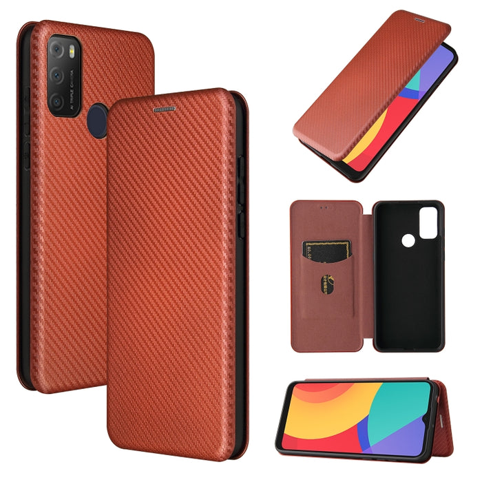 Textura de fibra de carbono Flip horizontal magnético TPU + PC + Funda de cuero PU con ranura para tarjeta, For Xiaomi Redmi Note 10, For Xiaomi Redmi Note 10S, For Xiaomi Redmi Note 10 Pro, For Xiaomi Redmi Note 10 Pro Max, For alcatel 1S (2021)      ...