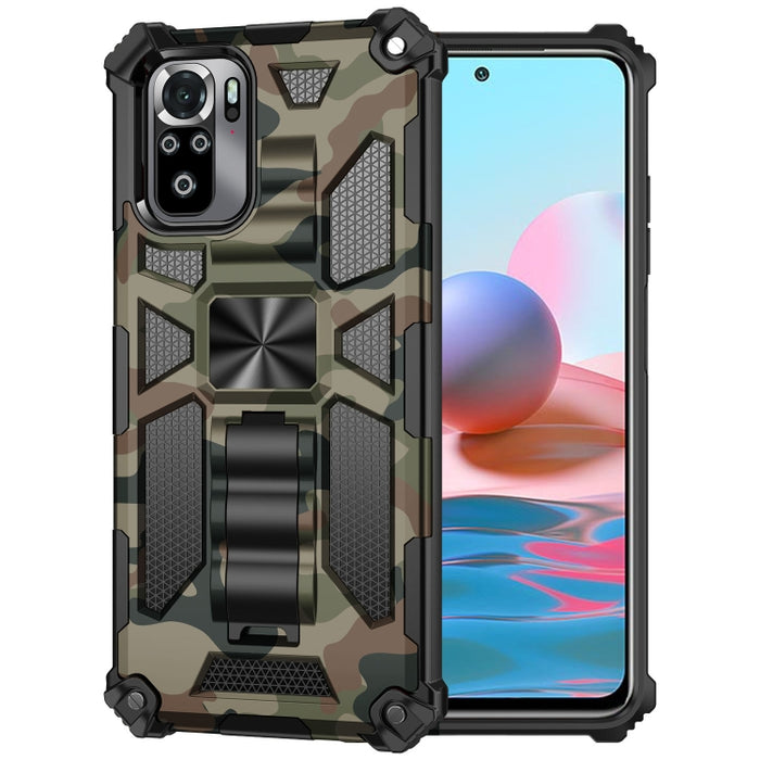 Camuflaje Armadura a prueba de golpes TPU + PC Estuche protector magnético con soporte, For OnePlus 9, For Xiaomi Redmi Note 10, For Xiaomi Redmi Note 10 Pro