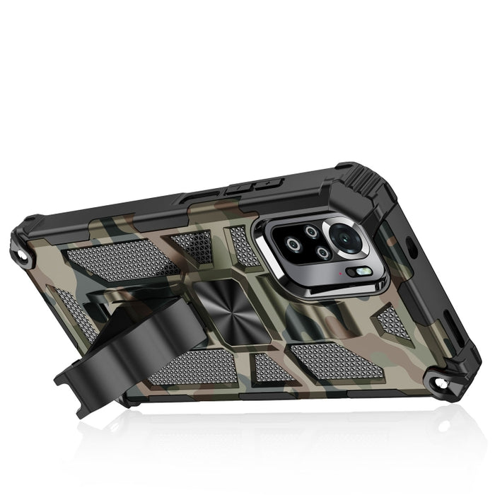 Camuflaje Armadura a prueba de golpes TPU + PC Estuche protector magnético con soporte, For OnePlus 9, For Xiaomi Redmi Note 10, For Xiaomi Redmi Note 10 Pro