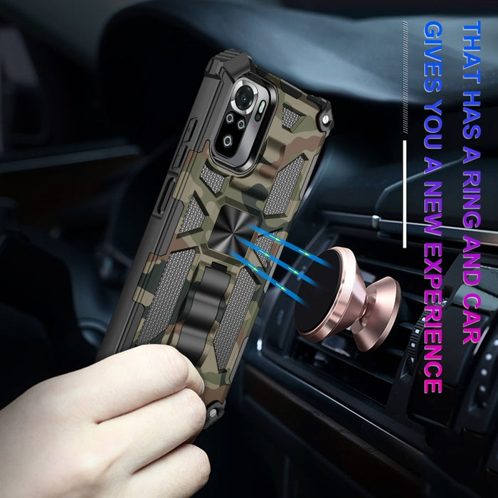 Camuflaje Armadura a prueba de golpes TPU + PC Estuche protector magnético con soporte, For OnePlus 9, For Xiaomi Redmi Note 10, For Xiaomi Redmi Note 10 Pro