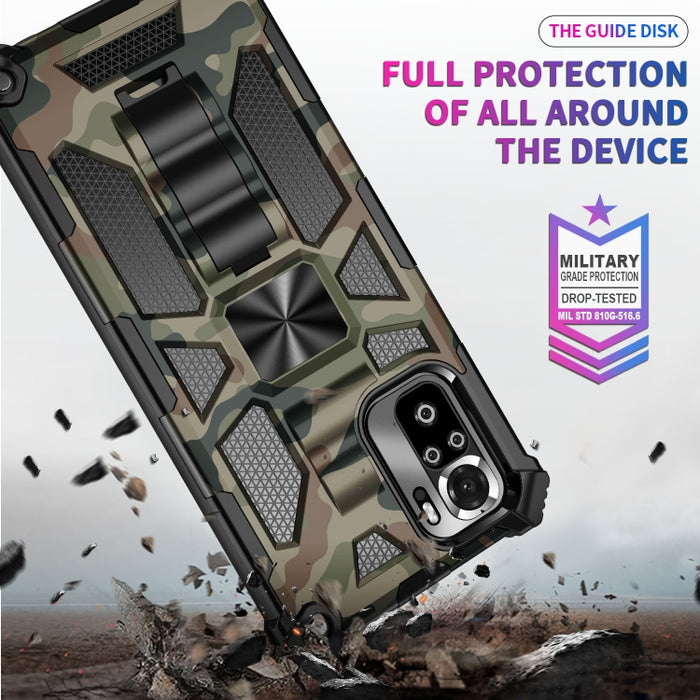 Camuflaje Armadura a prueba de golpes TPU + PC Estuche protector magnético con soporte, For OnePlus 9, For Xiaomi Redmi Note 10, For Xiaomi Redmi Note 10 Pro