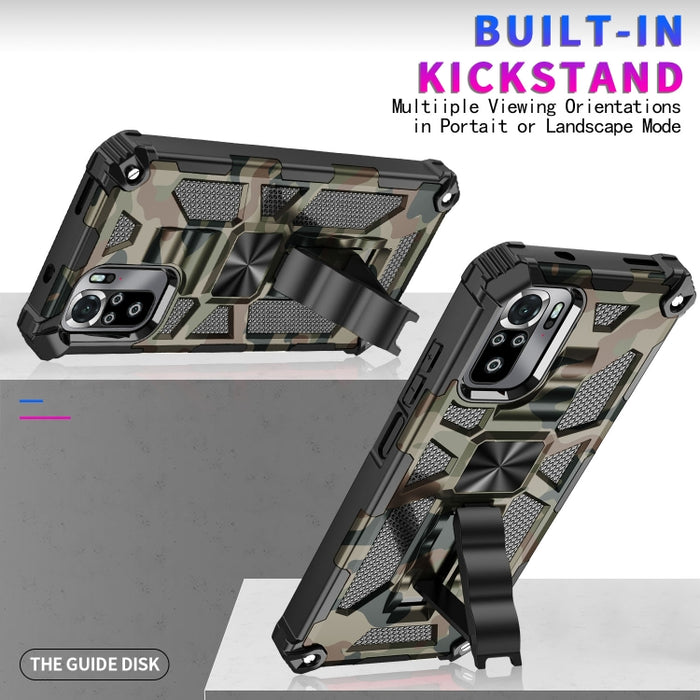 Camuflaje Armadura a prueba de golpes TPU + PC Estuche protector magnético con soporte, For OnePlus 9, For Xiaomi Redmi Note 10, For Xiaomi Redmi Note 10 Pro