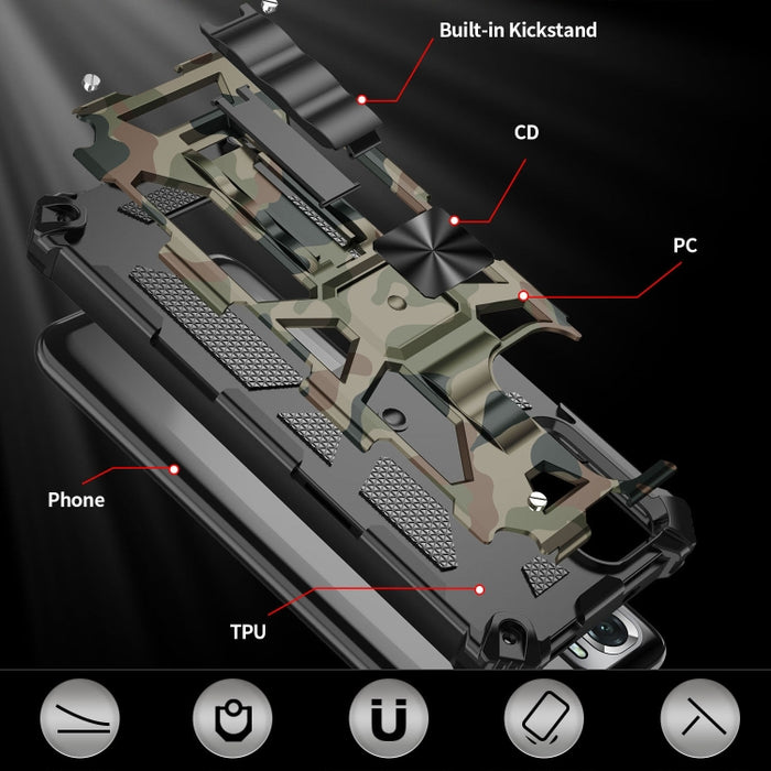 Camuflaje Armadura a prueba de golpes TPU + PC Estuche protector magnético con soporte, For OnePlus 9, For Xiaomi Redmi Note 10, For Xiaomi Redmi Note 10 Pro