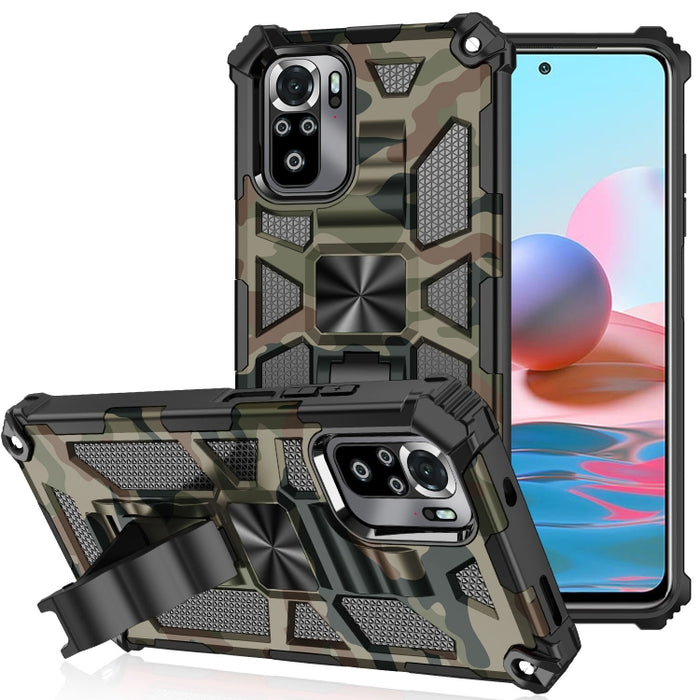 Camuflaje Armadura a prueba de golpes TPU + PC Estuche protector magnético con soporte, For OnePlus 9, For Xiaomi Redmi Note 10, For Xiaomi Redmi Note 10 Pro