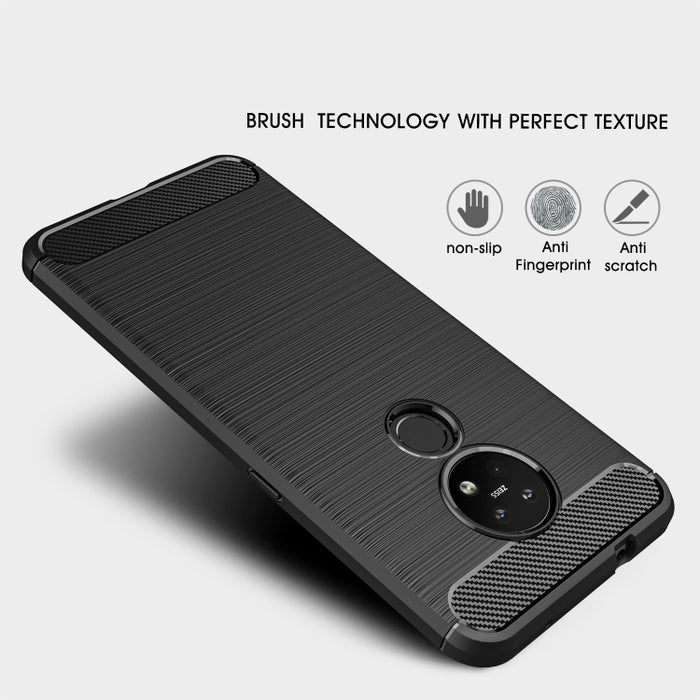 Funda protectora de TPU de fibra de carbono con textura cepillada, For Xiaomi Mi 9 Pro 5G, For Vivo V17 Pro, For Nokia 7.2 & 6.2