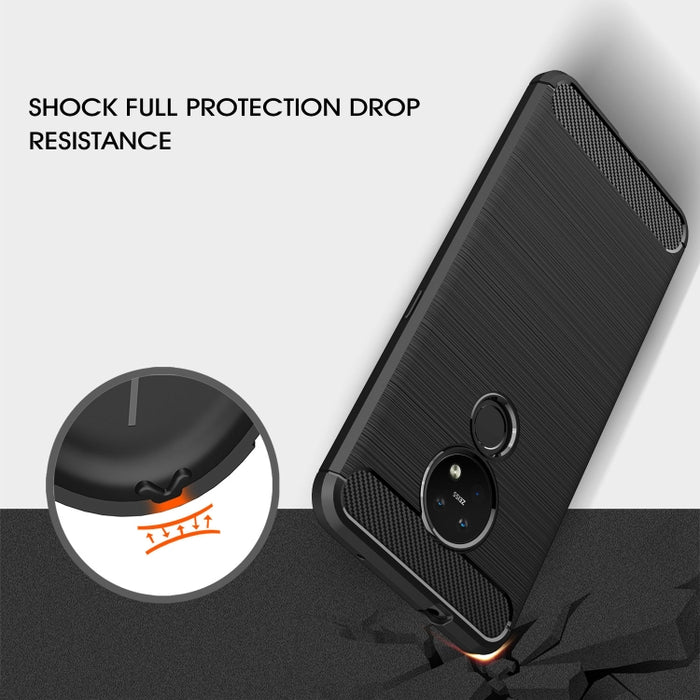 Funda protectora de TPU de fibra de carbono con textura cepillada, For Xiaomi Mi 9 Pro 5G, For Vivo V17 Pro, For Nokia 7.2 & 6.2