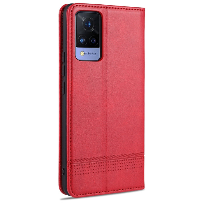 AZNS Estuche de cuero con tapa horizontal con textura de becerro magnético con ranuras para tarjetas y soporte y billetera, For vivo S9, For vivo S9e, For Xiaomi Redmi Note 10, For Xiaomi Redmi Note 10S, For Samsung Galaxy A02