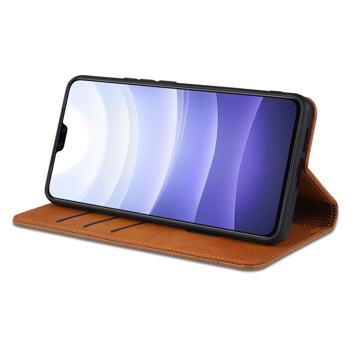 AZNS Estuche de cuero con tapa horizontal con textura de becerro magnético con ranuras para tarjetas y soporte y billetera, For vivo S9, For vivo S9e, For Xiaomi Redmi Note 10, For Xiaomi Redmi Note 10S, For Samsung Galaxy A02