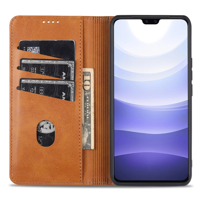 AZNS Estuche de cuero con tapa horizontal con textura de becerro magnético con ranuras para tarjetas y soporte y billetera, For vivo S9, For vivo S9e, For Xiaomi Redmi Note 10, For Xiaomi Redmi Note 10S, For Samsung Galaxy A02