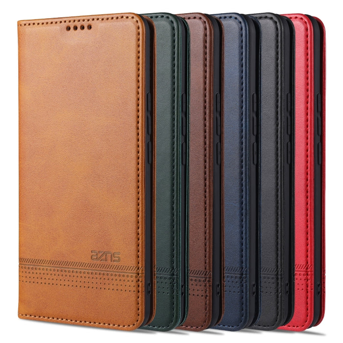 AZNS Estuche de cuero con tapa horizontal con textura de becerro magnético con ranuras para tarjetas y soporte y billetera, For vivo S9, For vivo S9e, For Xiaomi Redmi Note 10, For Xiaomi Redmi Note 10S, For Samsung Galaxy A02