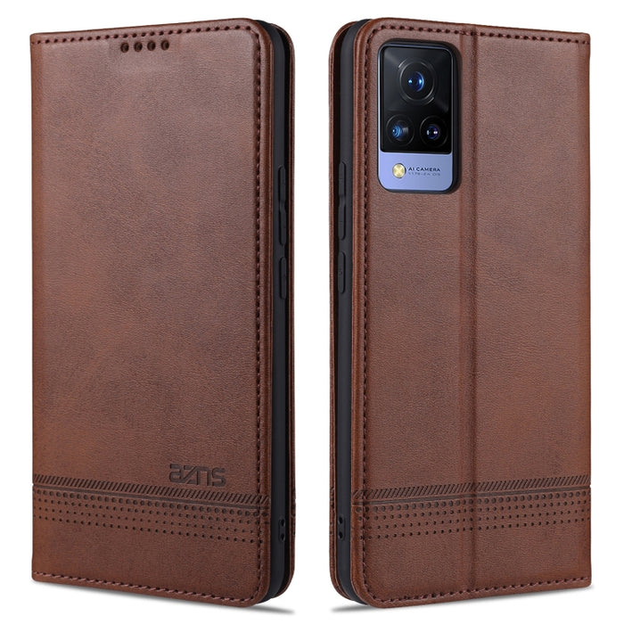 AZNS Estuche de cuero con tapa horizontal con textura de becerro magnético con ranuras para tarjetas y soporte y billetera, For vivo S9, For vivo S9e, For Xiaomi Redmi Note 10, For Xiaomi Redmi Note 10S, For Samsung Galaxy A02