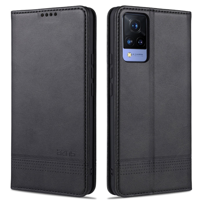 AZNS Estuche de cuero con tapa horizontal con textura de becerro magnético con ranuras para tarjetas y soporte y billetera, For vivo S9, For vivo S9e, For Xiaomi Redmi Note 10, For Xiaomi Redmi Note 10S, For Samsung Galaxy A02