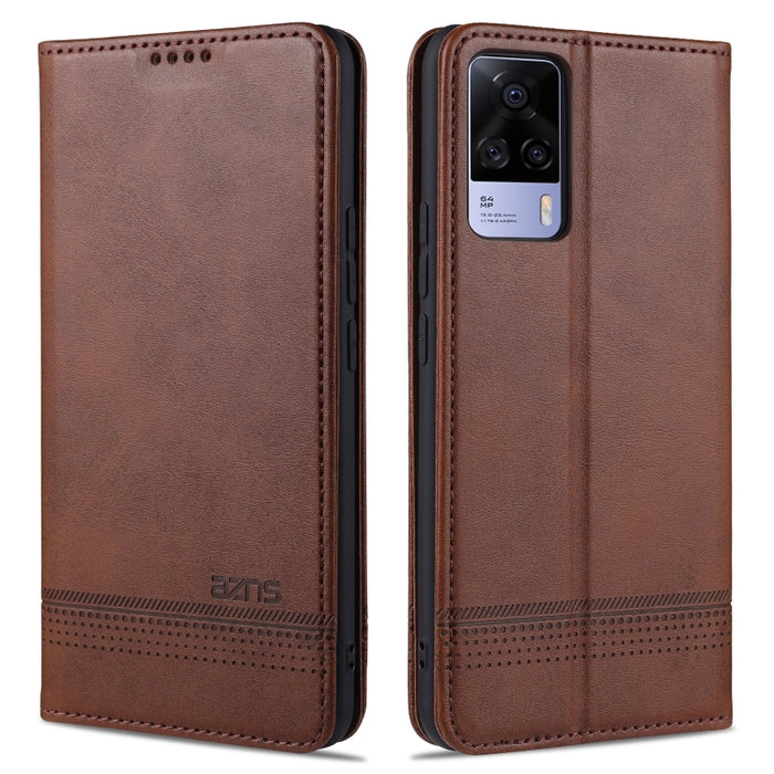 AZNS Estuche de cuero con tapa horizontal con textura de becerro magnético con ranuras para tarjetas y soporte y billetera, For vivo S9, For vivo S9e, For Xiaomi Redmi Note 10, For Xiaomi Redmi Note 10S, For Samsung Galaxy A02