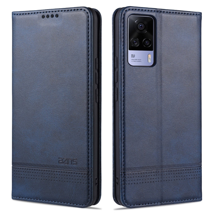 AZNS Estuche de cuero con tapa horizontal con textura de becerro magnético con ranuras para tarjetas y soporte y billetera, For vivo S9, For vivo S9e, For Xiaomi Redmi Note 10, For Xiaomi Redmi Note 10S, For Samsung Galaxy A02
