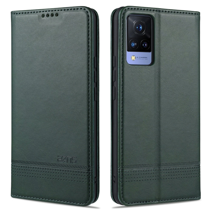AZNS Estuche de cuero con tapa horizontal con textura de becerro magnético con ranuras para tarjetas y soporte y billetera, For vivo S9, For vivo S9e, For Xiaomi Redmi Note 10, For Xiaomi Redmi Note 10S, For Samsung Galaxy A02