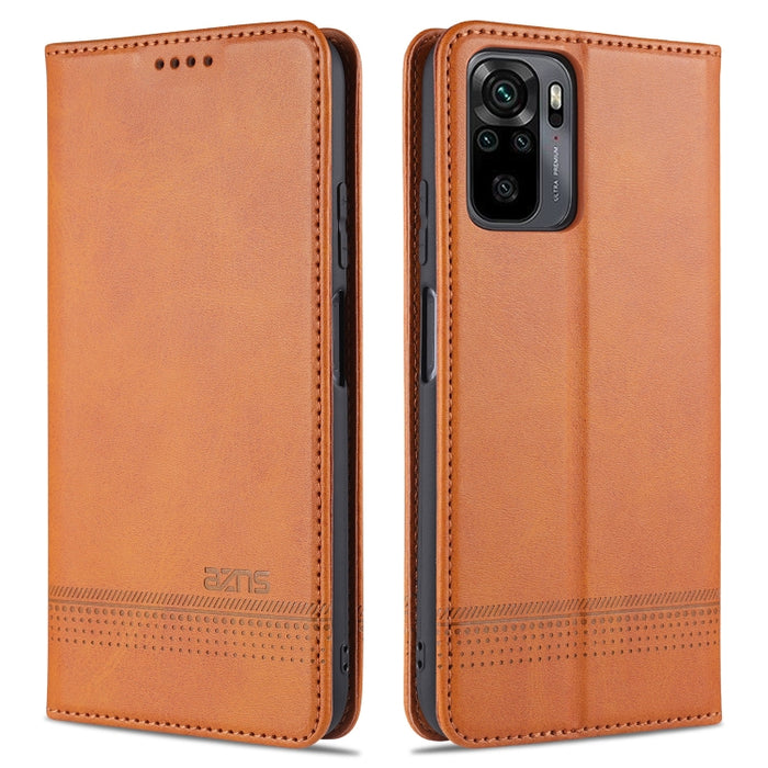 AZNS Estuche de cuero con tapa horizontal con textura de becerro magnético con ranuras para tarjetas y soporte y billetera, For vivo S9, For vivo S9e, For Xiaomi Redmi Note 10, For Xiaomi Redmi Note 10S, For Samsung Galaxy A02