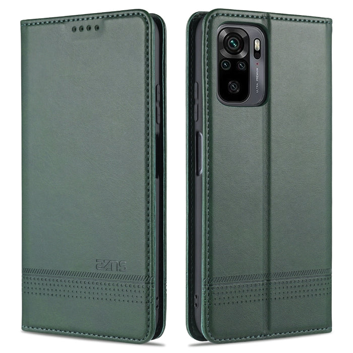 AZNS Estuche de cuero con tapa horizontal con textura de becerro magnético con ranuras para tarjetas y soporte y billetera, For vivo S9, For vivo S9e, For Xiaomi Redmi Note 10, For Xiaomi Redmi Note 10S, For Samsung Galaxy A02