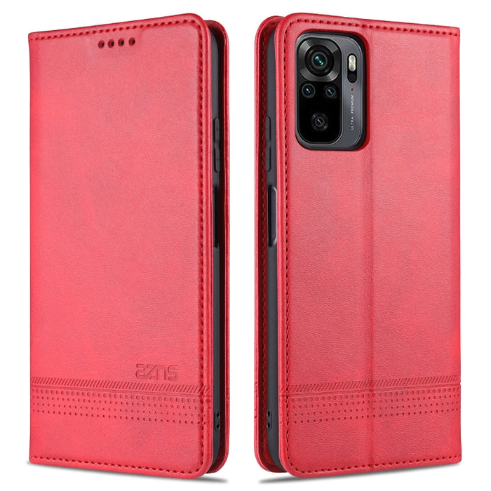 AZNS Estuche de cuero con tapa horizontal con textura de becerro magnético con ranuras para tarjetas y soporte y billetera, For vivo S9, For vivo S9e, For Xiaomi Redmi Note 10, For Xiaomi Redmi Note 10S, For Samsung Galaxy A02