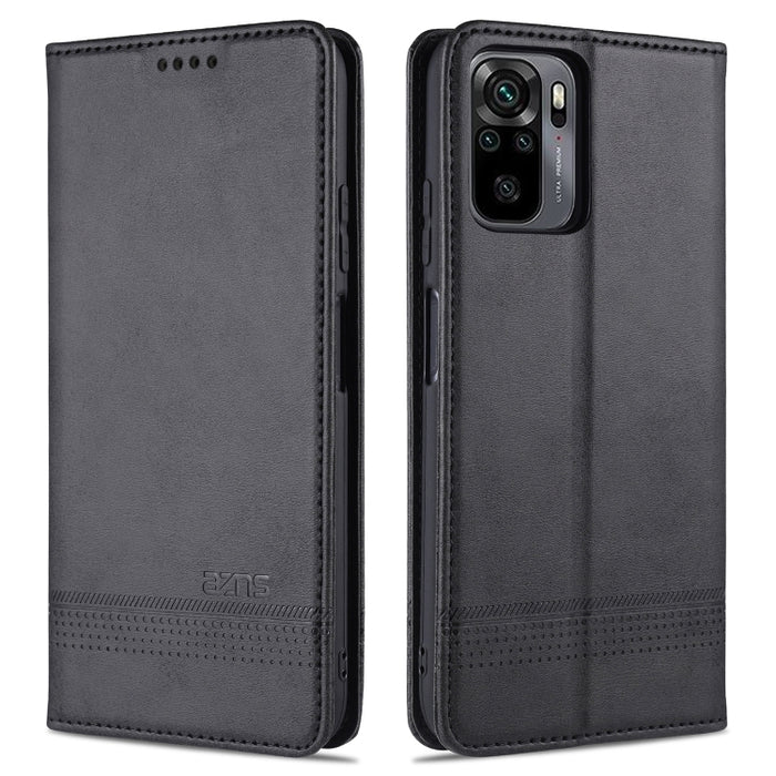 AZNS Estuche de cuero con tapa horizontal con textura de becerro magnético con ranuras para tarjetas y soporte y billetera, For vivo S9, For vivo S9e, For Xiaomi Redmi Note 10, For Xiaomi Redmi Note 10S, For Samsung Galaxy A02