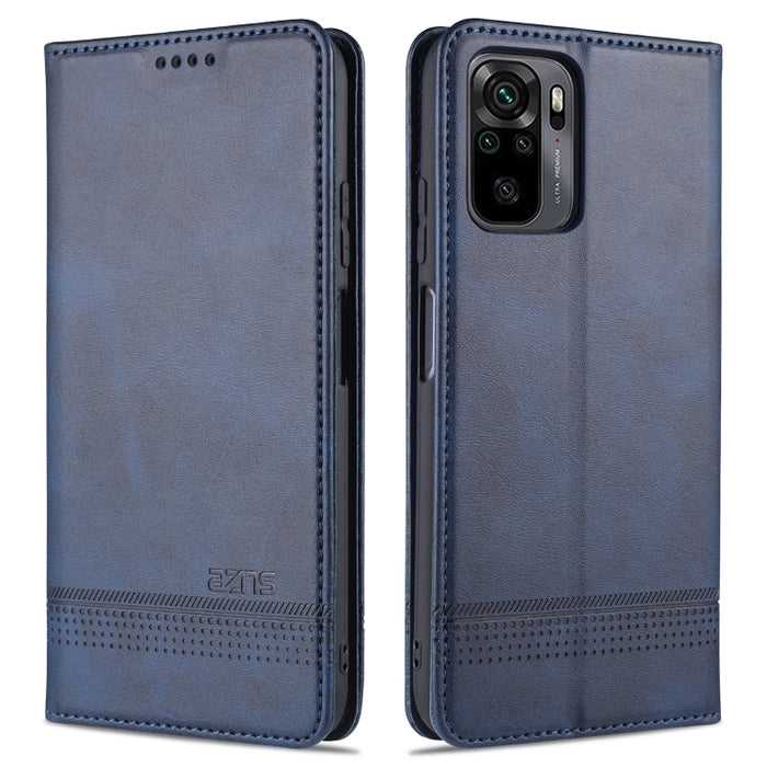 AZNS Estuche de cuero con tapa horizontal con textura de becerro magnético con ranuras para tarjetas y soporte y billetera, For vivo S9, For vivo S9e, For Xiaomi Redmi Note 10, For Xiaomi Redmi Note 10S, For Samsung Galaxy A02