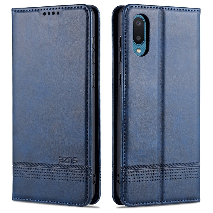 AZNS Estuche de cuero con tapa horizontal con textura de becerro magnético con ranuras para tarjetas y soporte y billetera, For vivo S9, For vivo S9e, For Xiaomi Redmi Note 10, For Xiaomi Redmi Note 10S, For Samsung Galaxy A02