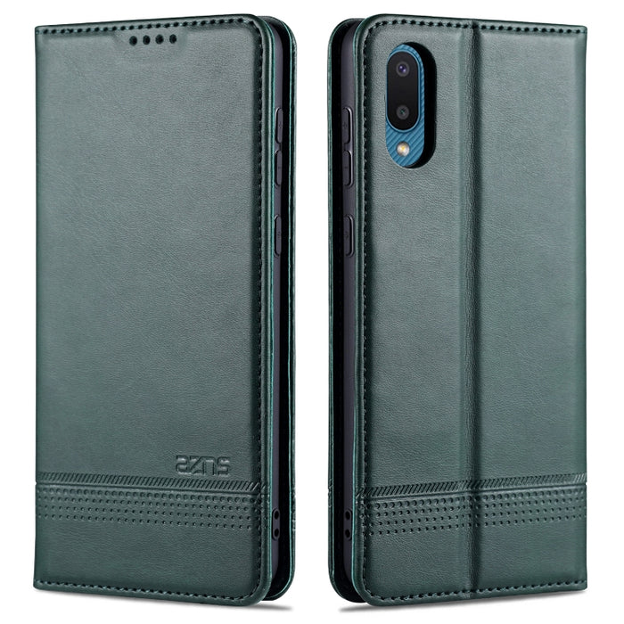 AZNS Estuche de cuero con tapa horizontal con textura de becerro magnético con ranuras para tarjetas y soporte y billetera, For vivo S9, For vivo S9e, For Xiaomi Redmi Note 10, For Xiaomi Redmi Note 10S, For Samsung Galaxy A02