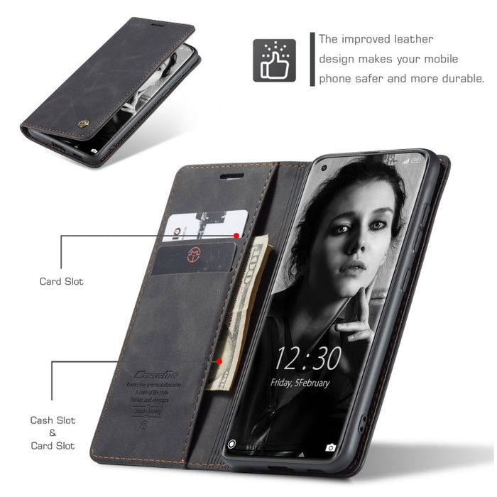 CaseMe 013 Estuche de cuero con tapa horizontal multifuncional con soporte, ranura para tarjeta y billetera, For Xiaomi Mi 11