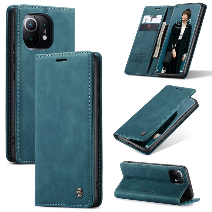 CaseMe 013 Estuche de cuero con tapa horizontal multifuncional con soporte, ranura para tarjeta y billetera, For Xiaomi Mi 11