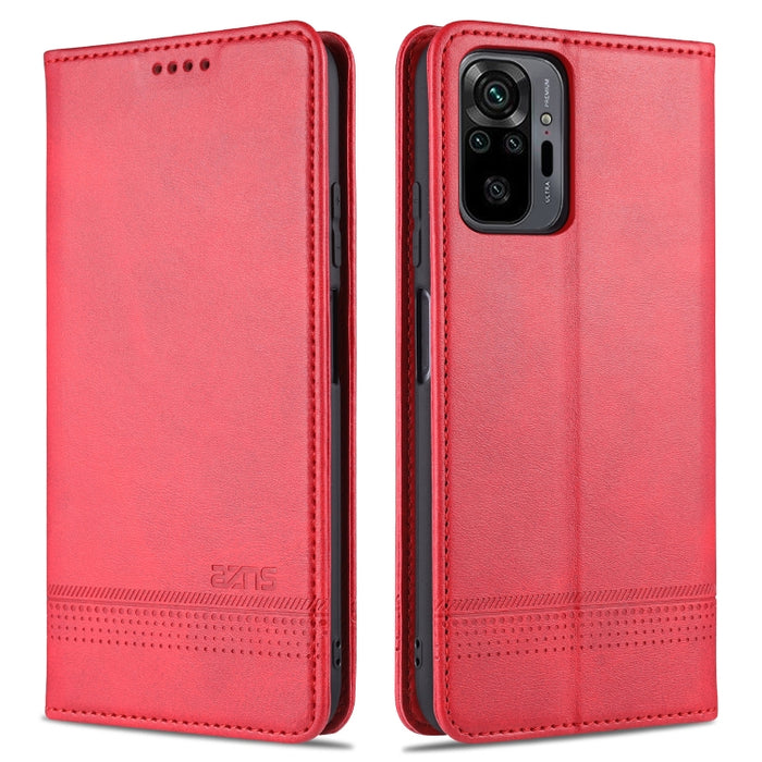 AZNS Estuche de cuero con tapa horizontal con textura de becerro magnético con ranuras para tarjetas y soporte y billetera, For Xiaomi Redmi Note 10 Pro, For Xiaomi Redmi Note 10 Pro Max, For Xiaomi Mi 10S, For vivo X60 Pro, For vivo Y72 5G            ...