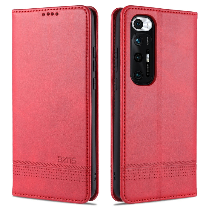 AZNS Estuche de cuero con tapa horizontal con textura de becerro magnético con ranuras para tarjetas y soporte y billetera, For Xiaomi Redmi Note 10 Pro, For Xiaomi Redmi Note 10 Pro Max, For Xiaomi Mi 10S, For vivo X60 Pro, For vivo Y72 5G            ...