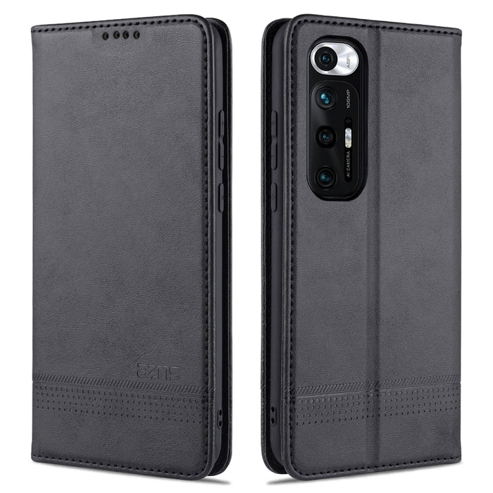 AZNS Estuche de cuero con tapa horizontal con textura de becerro magnético con ranuras para tarjetas y soporte y billetera, For Xiaomi Redmi Note 10 Pro, For Xiaomi Redmi Note 10 Pro Max, For Xiaomi Mi 10S, For vivo X60 Pro, For vivo Y72 5G            ...