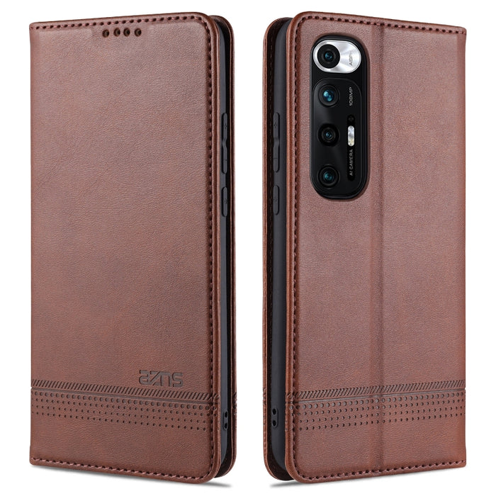 AZNS Estuche de cuero con tapa horizontal con textura de becerro magnético con ranuras para tarjetas y soporte y billetera, For Xiaomi Redmi Note 10 Pro, For Xiaomi Redmi Note 10 Pro Max, For Xiaomi Mi 10S, For vivo X60 Pro, For vivo Y72 5G            ...