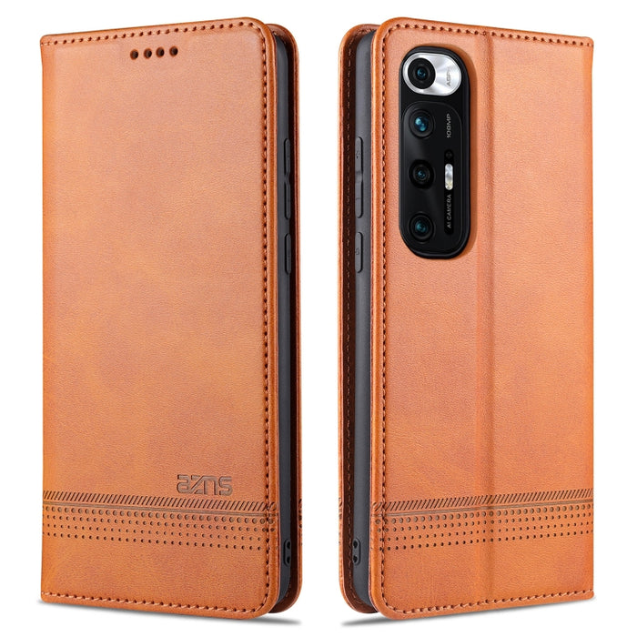 AZNS Estuche de cuero con tapa horizontal con textura de becerro magnético con ranuras para tarjetas y soporte y billetera, For Xiaomi Redmi Note 10 Pro, For Xiaomi Redmi Note 10 Pro Max, For Xiaomi Mi 10S, For vivo X60 Pro, For vivo Y72 5G            ...
